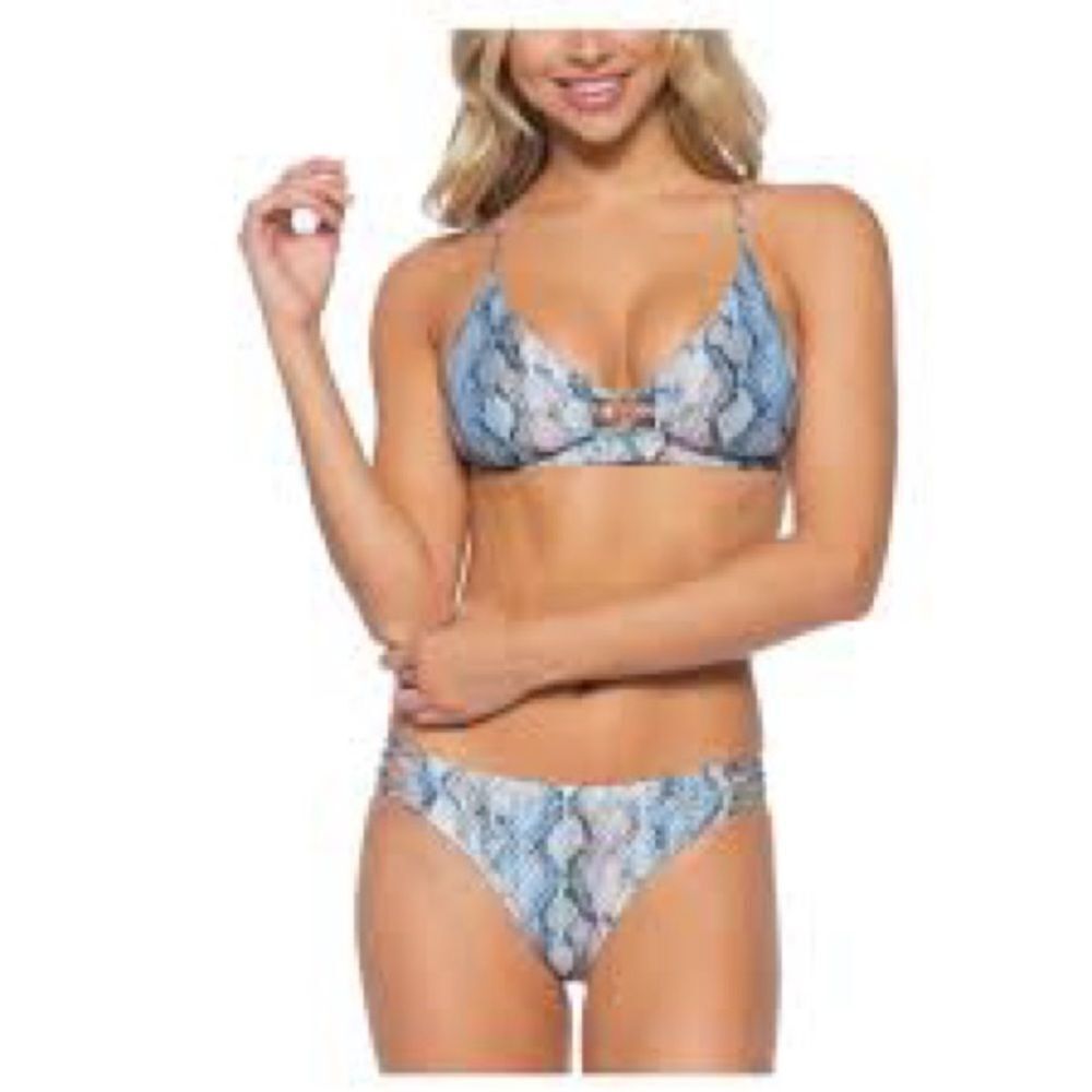 Isabella Rose Blue Snake Print Bikini Swimwear
